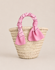 Panier in paglia - Bandana Rosa