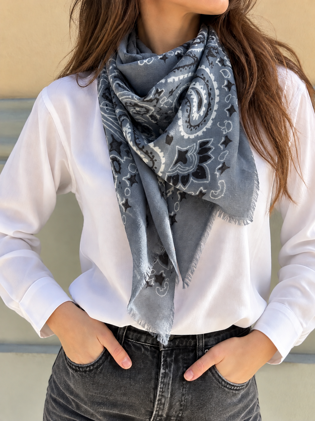 Sciarpa Paisley - Dusty Blue