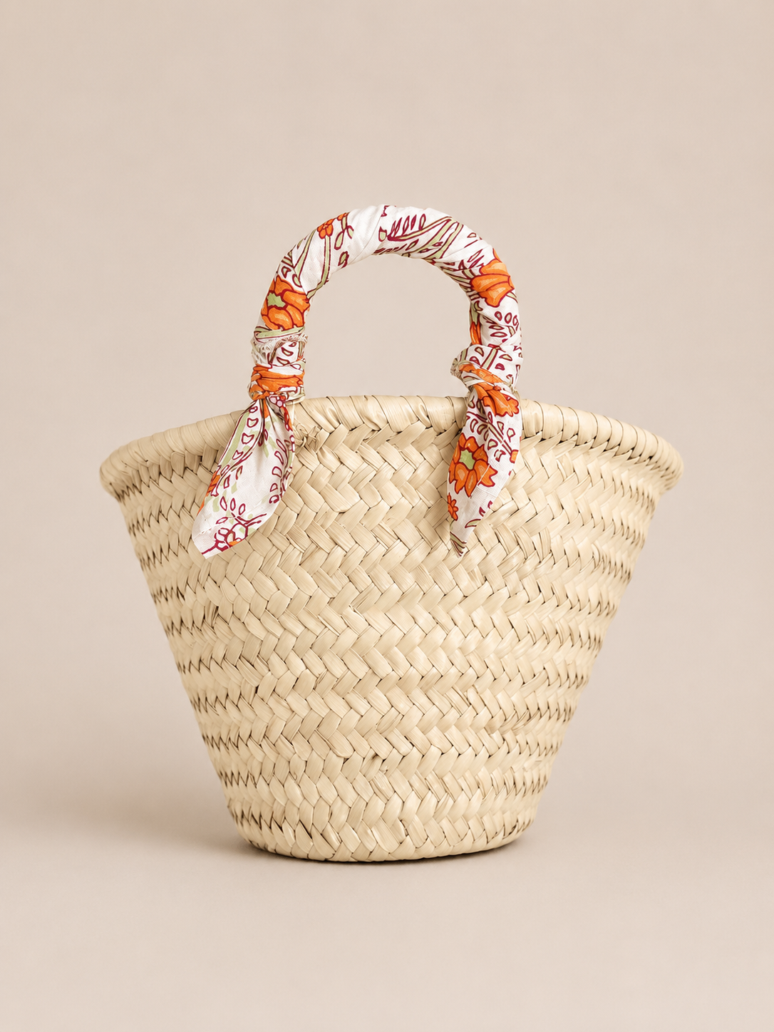 Panier in paglia - Fiori Arancioni