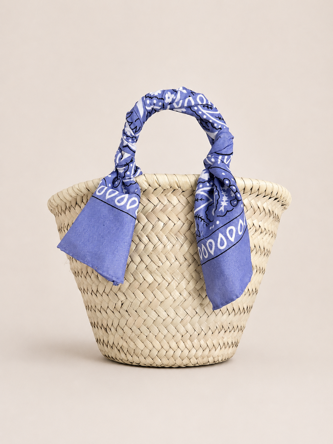 Panier in paglia - Bandana Lilla