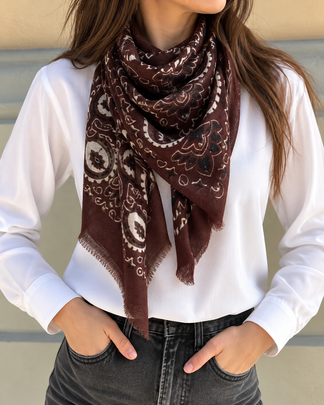 Sciarpa Paisley - Espresso