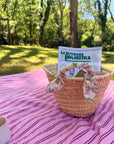 Panier in paglia - Fiori Rosa