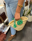 Panier in paglia - Bandana Verde