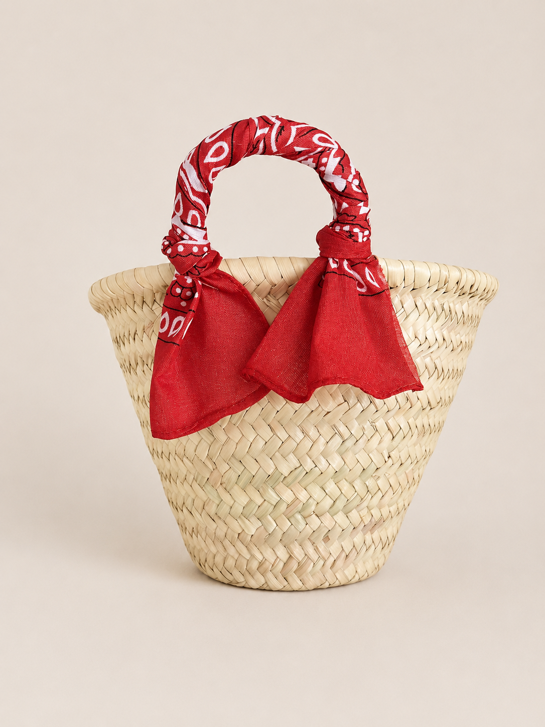 Panier in paglia - Bandana rossa