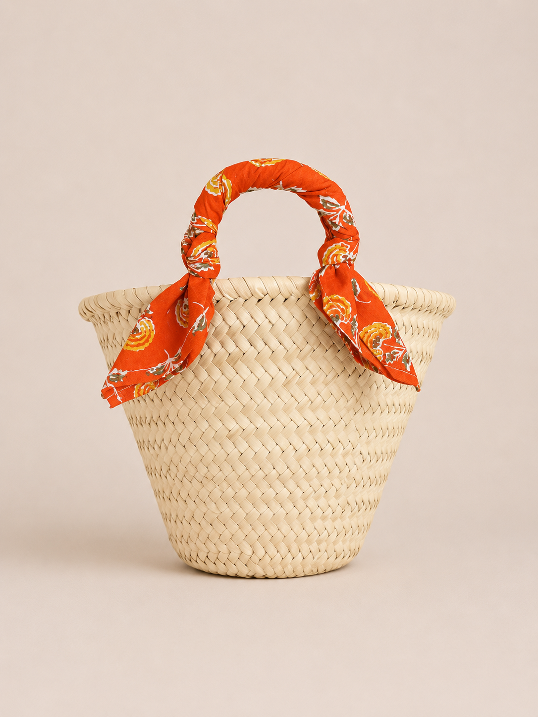 Panier in paglia - Fiori arancioni