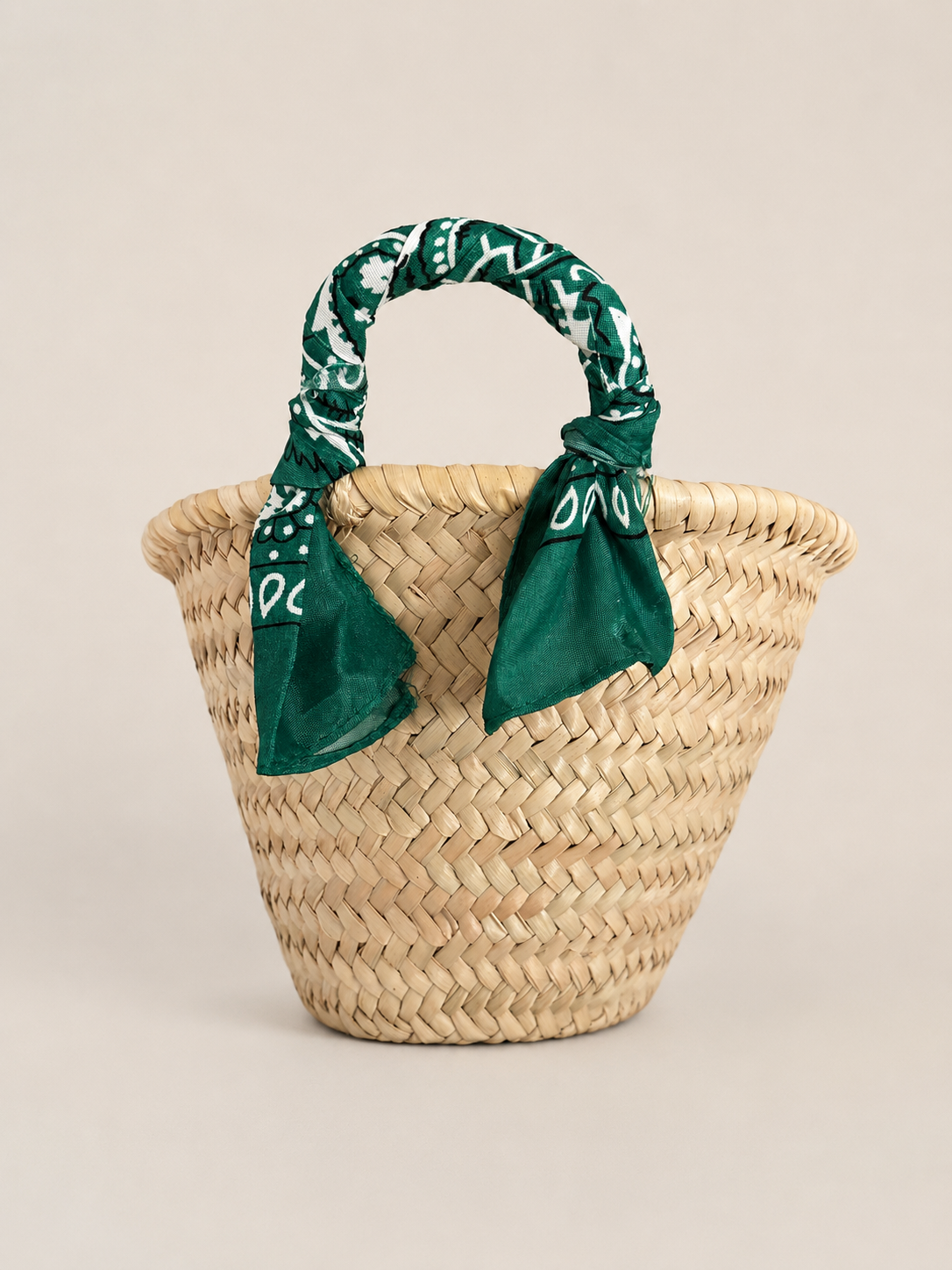 Panier in paglia - Bandana Verde