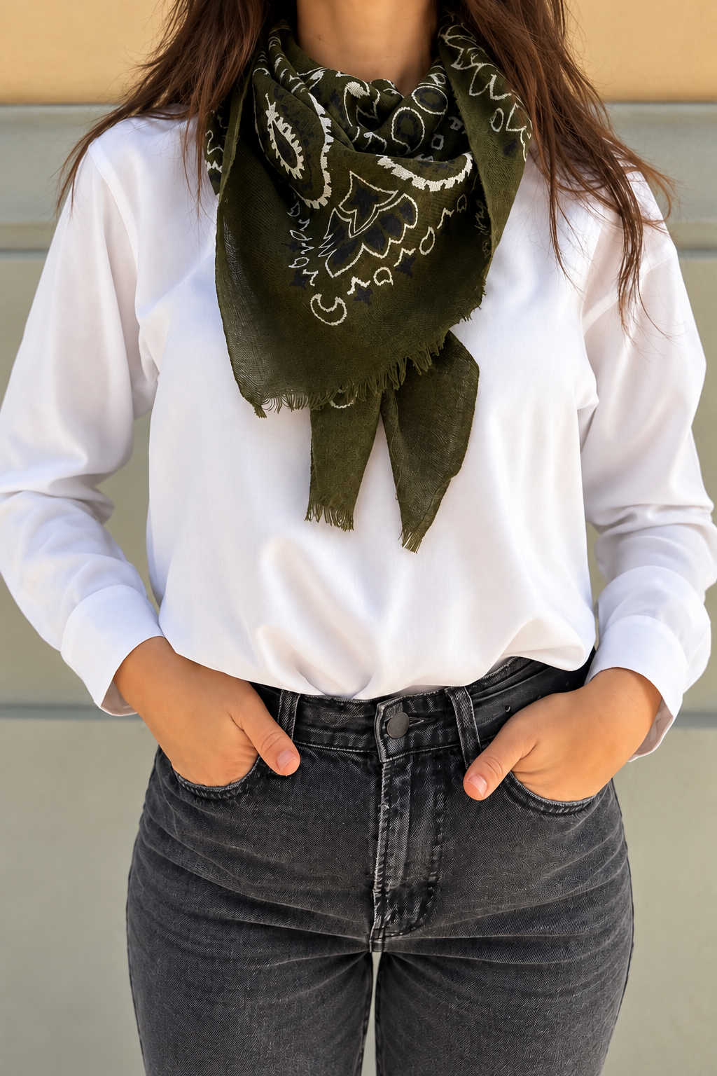 Sciarpa Paisley - Dark Olive